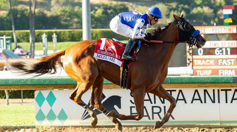 MIZUMI galopa las Summertime Oaks (G3) en Santa Anita