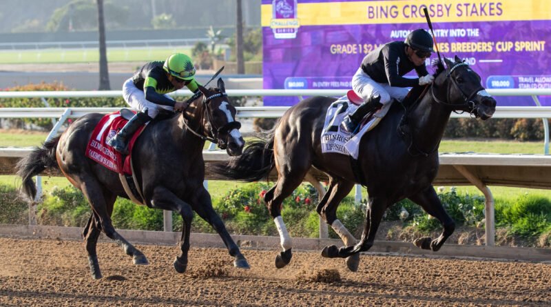 LISTENUPSHANCE gana el Bing Crosby Stakes con Jaramillo