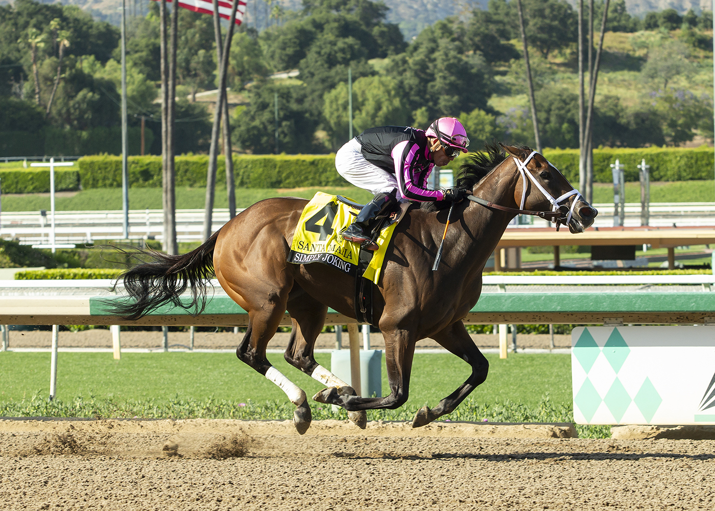 SIMPLY JOKING con Jaramillo une partida con llegada en el Santa María Stakes